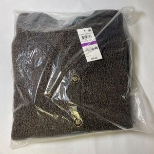 Karen Scott Turbo buttoned cardigan, Java Brownie XXL